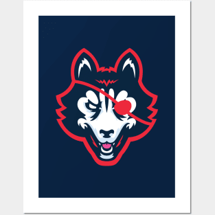 Danger Huskie Head Posters and Art